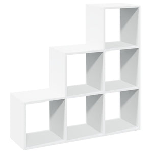 vidaXL Séparateur de pièce Bibliothèque à 3 niveaux Blanc 99x29x99 cm Bois d'ingénierie