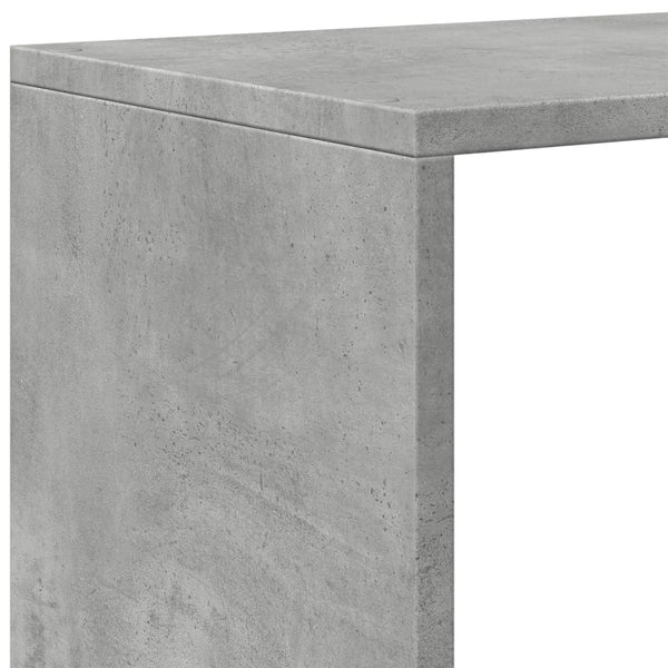 Betongraues Raumteiler-Bücherregal, 3 Etagen