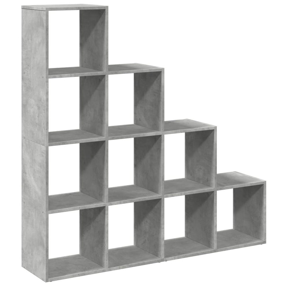 vidaXL Room Divider Bookshelf 4 Tiers Concrete Grey 131.5x29x131.5 cm