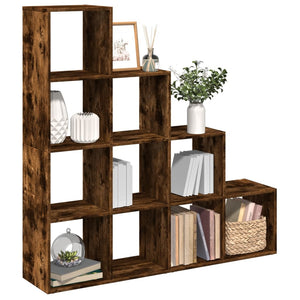 Raumteiler Bücherregal Räuchereiche, 4 Stufen