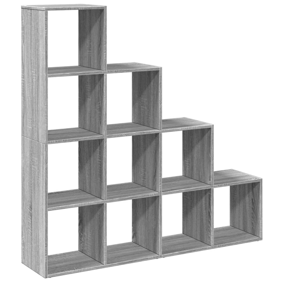 vidaXL Room Divider Bookshelf 4-Tier Sonoma Grey 131.5x29x131.5 cm