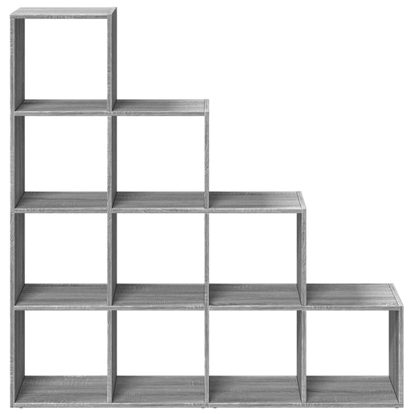Graues Raumteiler-Bücherregal, 4 Stufen