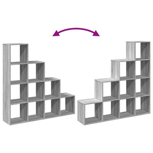 Graues Raumteiler-Bücherregal, 4 Stufen