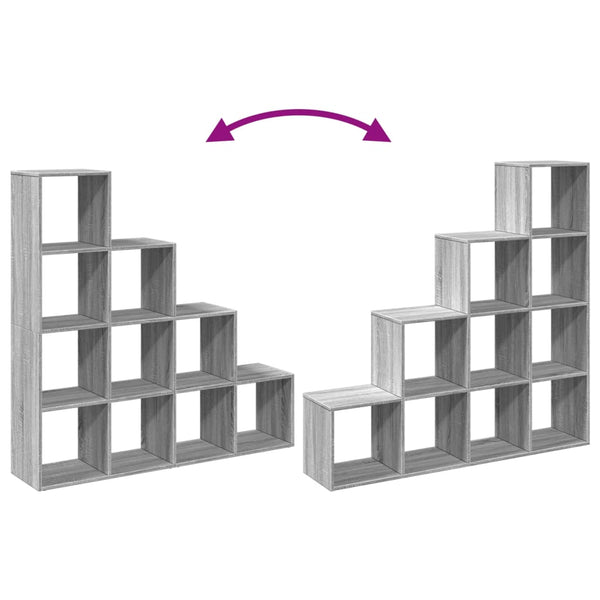 Graues Raumteiler-Bücherregal, 4 Stufen