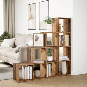 Raumteiler Bücherregal Altholz-Optik 4 Stufen