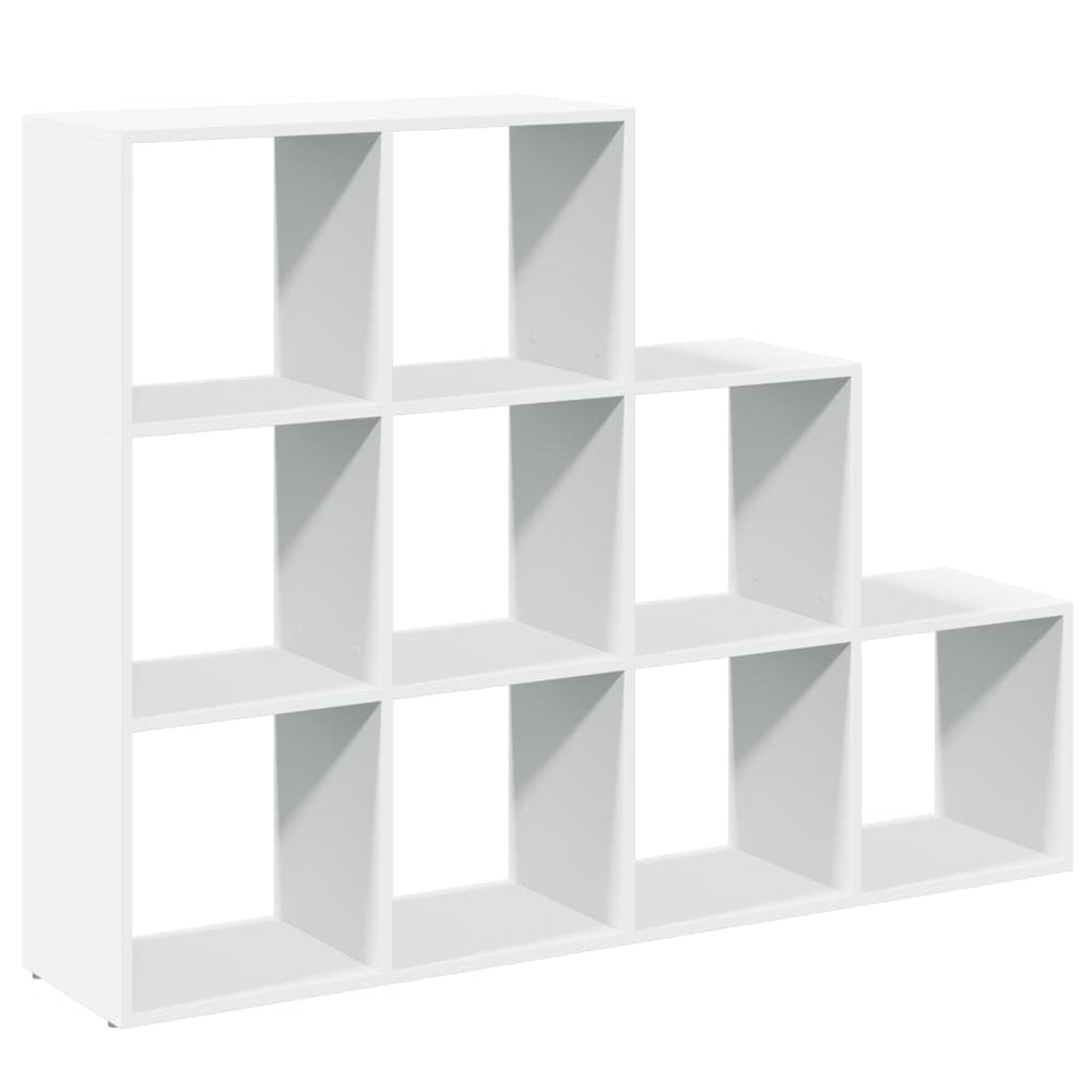Weißes Raumteiler-Bücherregal, 3 Stufen