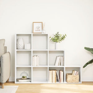 Weißes Raumteiler-Bücherregal, 3 Stufen