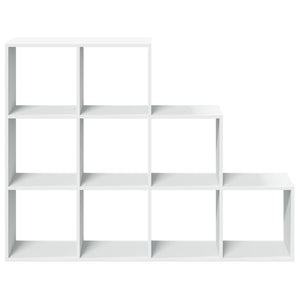 Weißes Raumteiler-Bücherregal, 3 Stufen