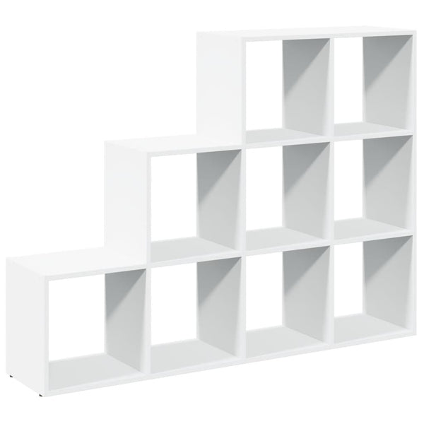 Weißes Raumteiler-Bücherregal, 3 Stufen