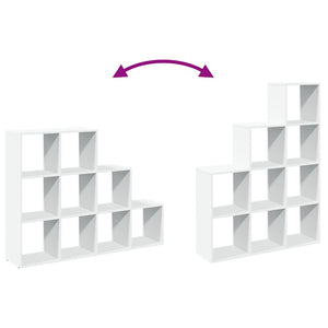 Weißes Raumteiler-Bücherregal, 3 Stufen