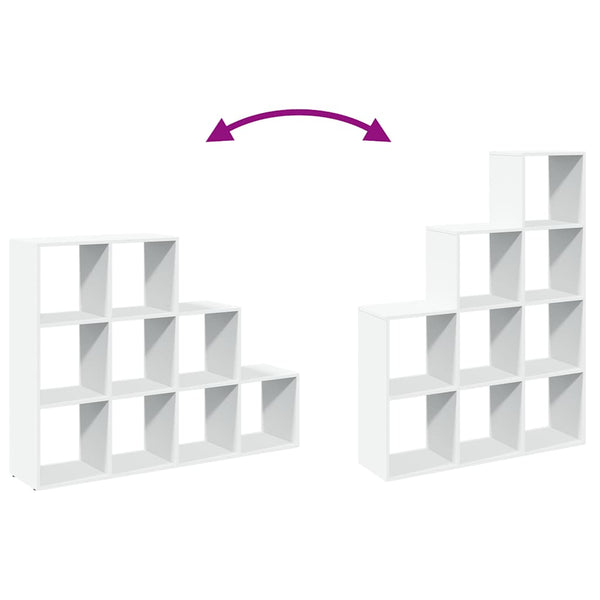 Weißes Raumteiler-Bücherregal, 3 Stufen