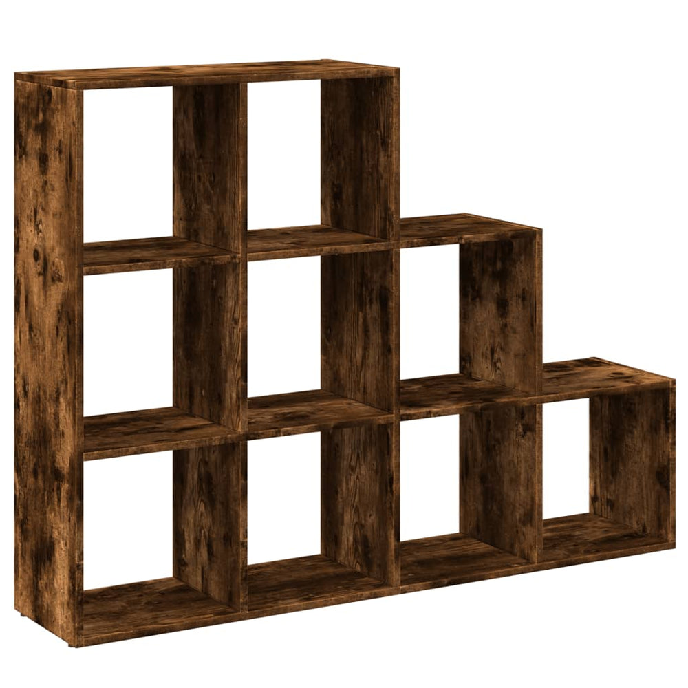 vidaXL Room Divider Bookshelf 3 Tiers Smoked Oak 137.5x29x103.5 cm