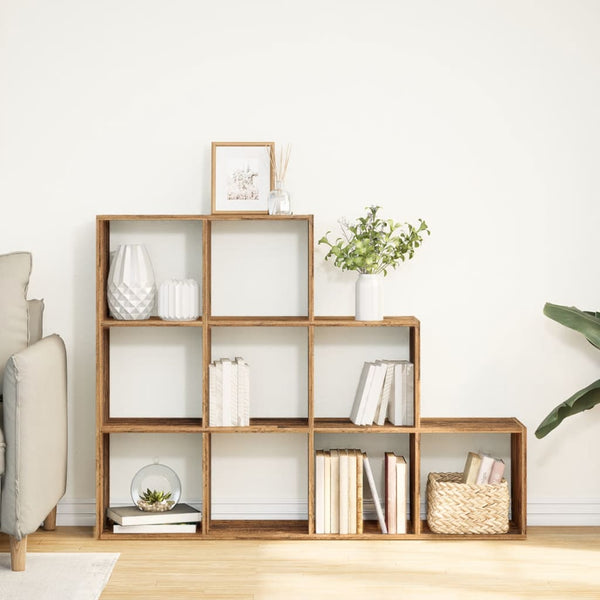 Raumteiler Bücherregal Altholz-Optik 3-Stufen