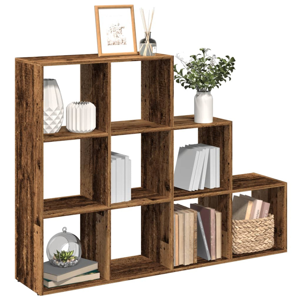 Raumteiler Bücherregal Altholz-Optik 3-Stufen