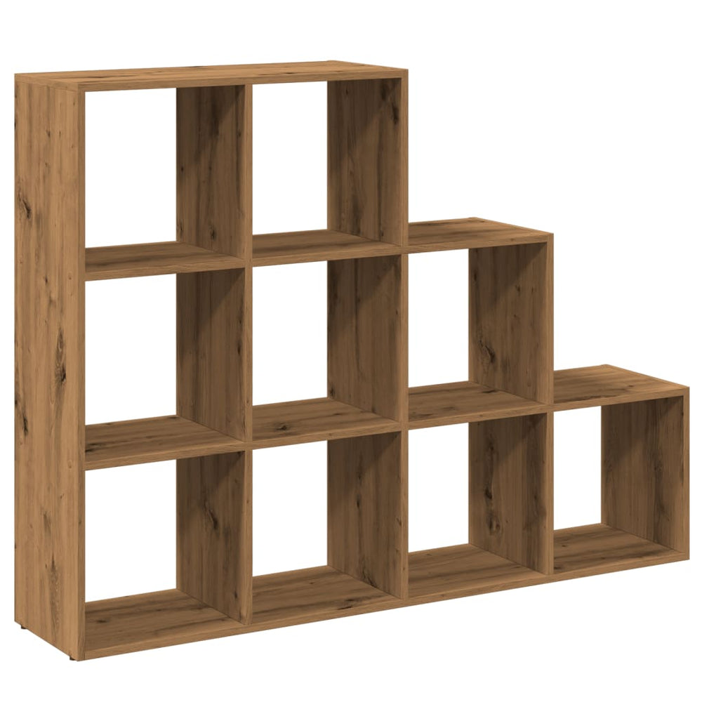 vidaXL Room Divider Bookshelf 3 Tiers Artisan Oak 137.5x29x103.5 cm