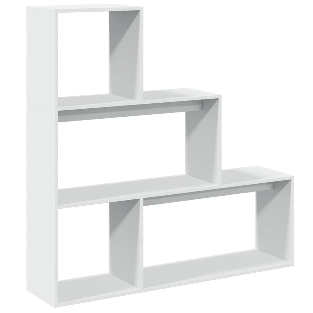 vidaXL Room Divider Bookcase 3 Tiers White 123x29x123cm Engineered Wood