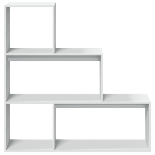 Raumteiler Bücherregal Weiß, 3 Stufen