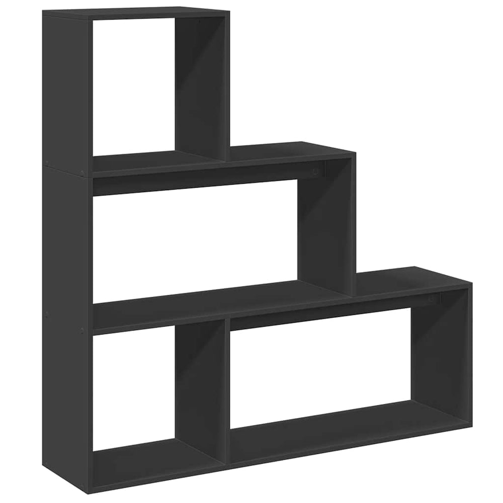 vidaXL Room Divider Bookcase 3 Tiers Black 123x29x123 cm