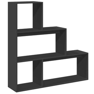 Raumteiler Bücherregal Schwarz 3-stufig