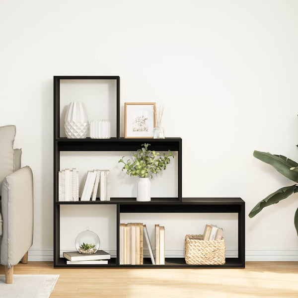 Raumteiler Bücherregal Schwarz 3-stufig