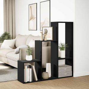 Raumteiler Bücherregal Schwarz 3-stufig