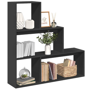 Raumteiler Bücherregal Schwarz 3-stufig