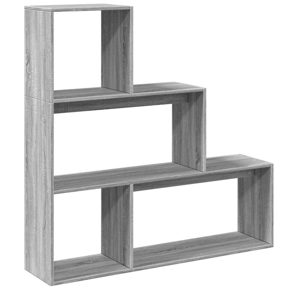 Graues Raumteiler-Bücherregal Sonoma 3-stufig