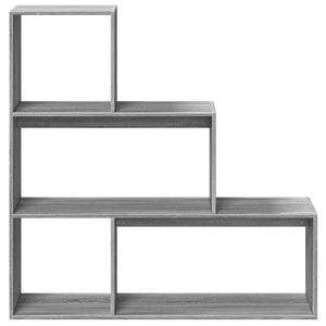 Graues Raumteiler-Bücherregal Sonoma 3-stufig