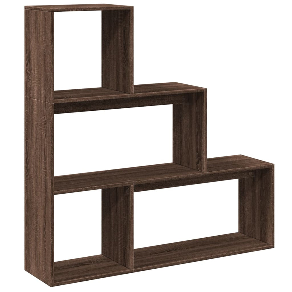 vidaXL Room Divider Bookshelf 3 Tiers Brown Oak Look 123x29x123cm
