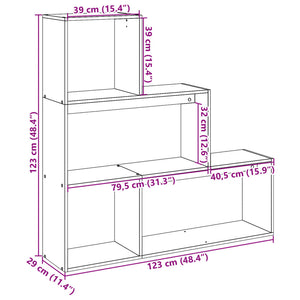 Raumteiler Bücherregal Braun Eiche 123cm