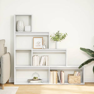 Weißes Raumteiler-Bücherregal mit 4 Fächern