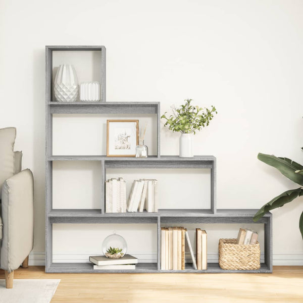 Graues Raumteiler-Bücherregal mit 4 Fächern