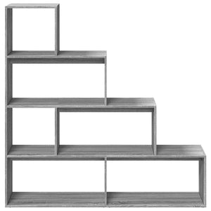 Graues Raumteiler-Bücherregal mit 4 Fächern