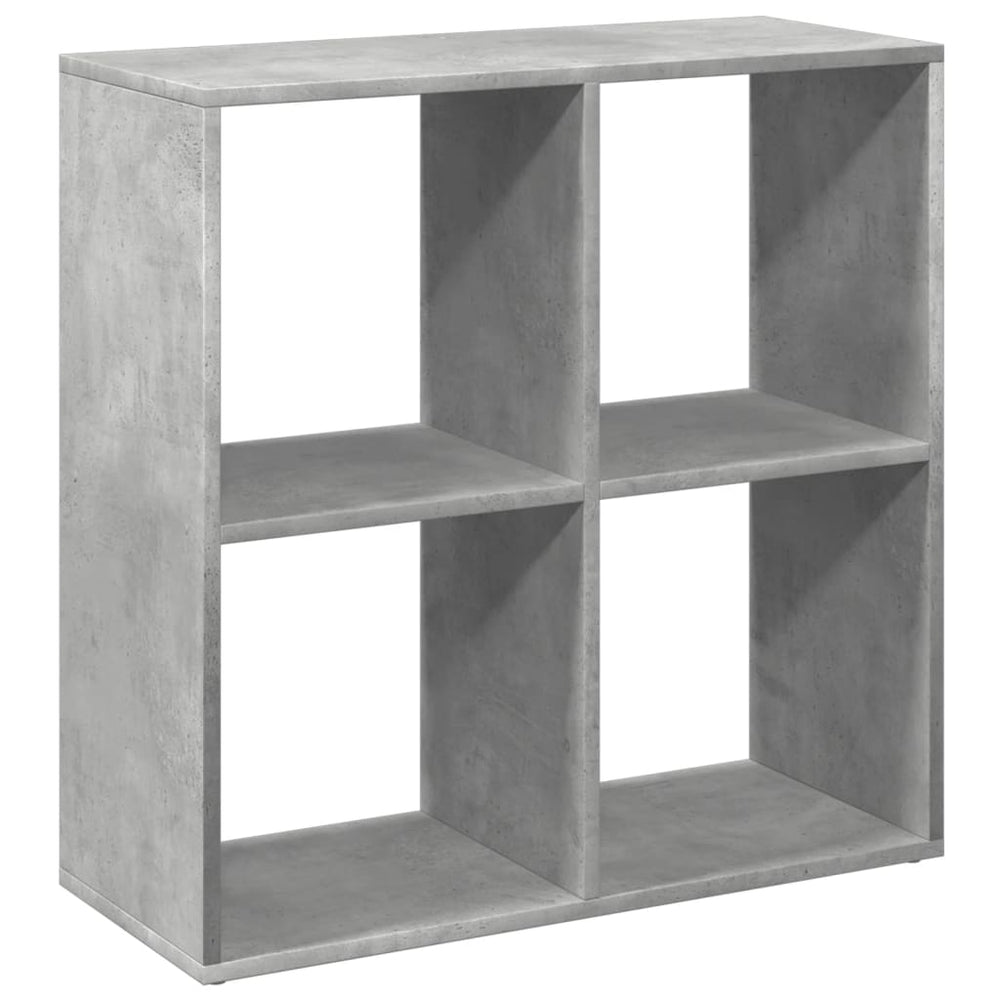 Betongraues Raumteiler-Bücherregal