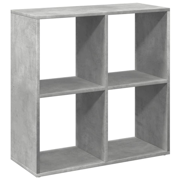 Betongraues Raumteiler-Bücherregal