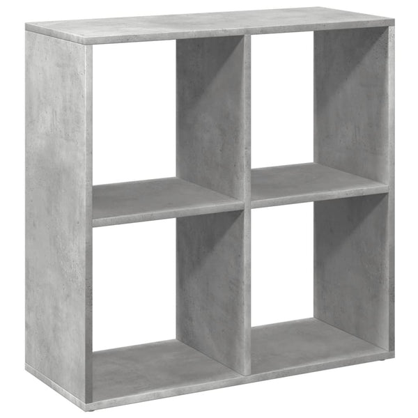 Betongraues Raumteiler-Bücherregal