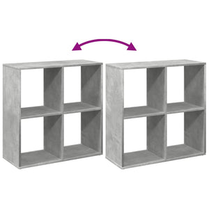 Betongraues Raumteiler-Bücherregal