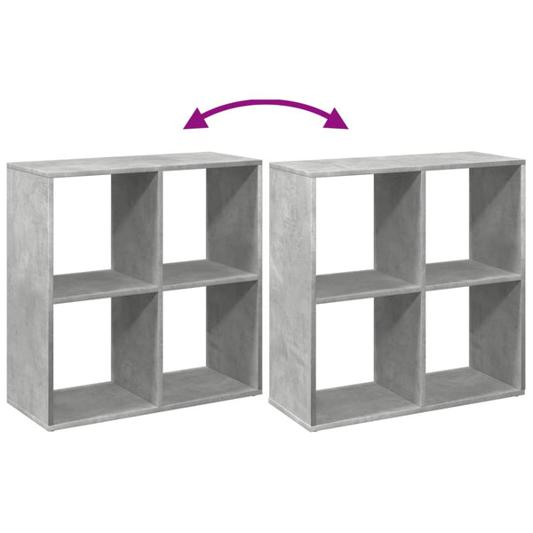 Betongraues Raumteiler-Bücherregal