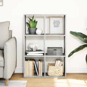 vidaXL Bibliothèque-séparateur de pièce gris béton 69,5x29x103,5 cm en bois d'ingénierie