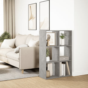 vidaXL Bibliothèque-séparateur de pièce gris béton 69,5x29x103,5 cm en bois d'ingénierie