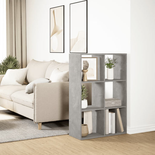 vidaXL Bibliothèque-séparateur de pièce gris béton 69,5x29x103,5 cm en bois d'ingénierie