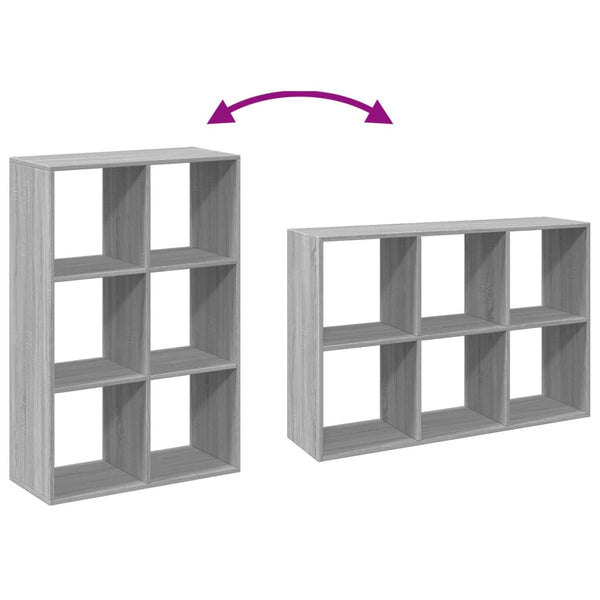 Raumteiler Bücherregal Grau Sonoma 103,5 cm