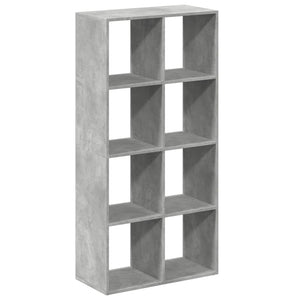 Betongraues Raumteiler-Bücherregal
