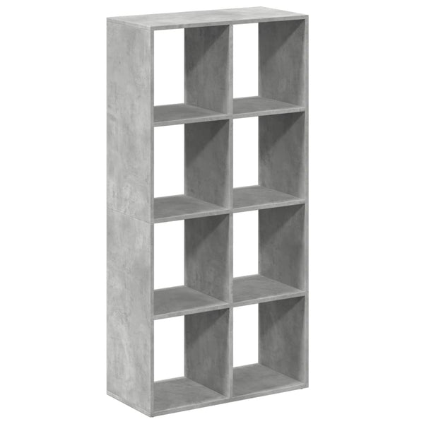 Betongraues Raumteiler-Bücherregal