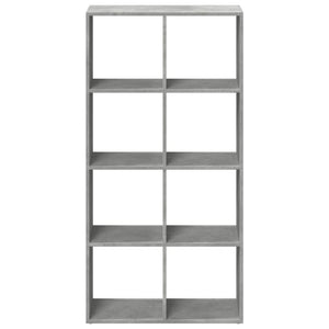 Betongraues Raumteiler-Bücherregal