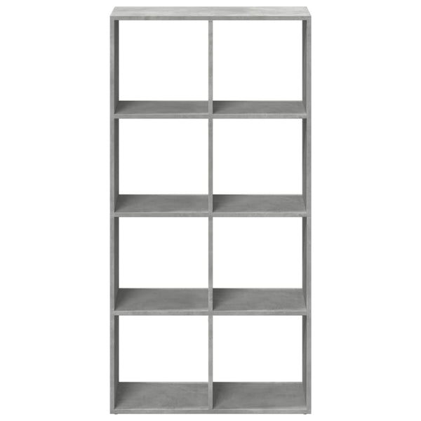 Betongraues Raumteiler-Bücherregal