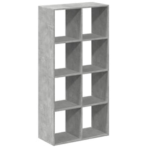 Betongraues Raumteiler-Bücherregal