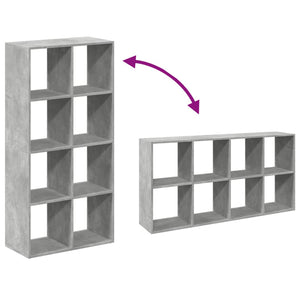 Betongraues Raumteiler-Bücherregal
