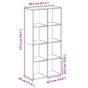 Raumteiler Bücherregal Räuchereiche 69,5 cm