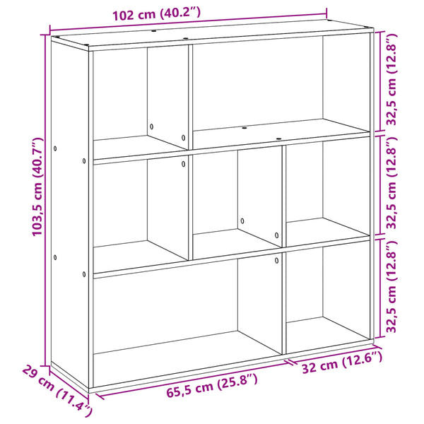 Weißes Raumteiler-Bücherregal 102 cm